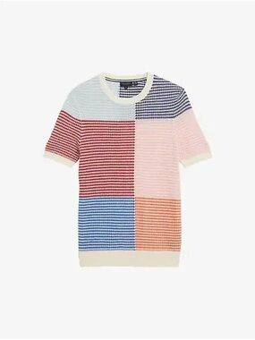 TED BAKER Nely colour- blocked knitted men’s cotton shirt